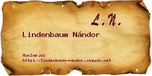 Lindenbaum Nándor névjegykártya
